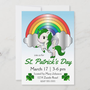 St. Patrick's Day Unicorn Pegasus Kaart