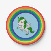 St. Patrick's Day Unicorn Pegasus Papieren Bordje (Voorkant)