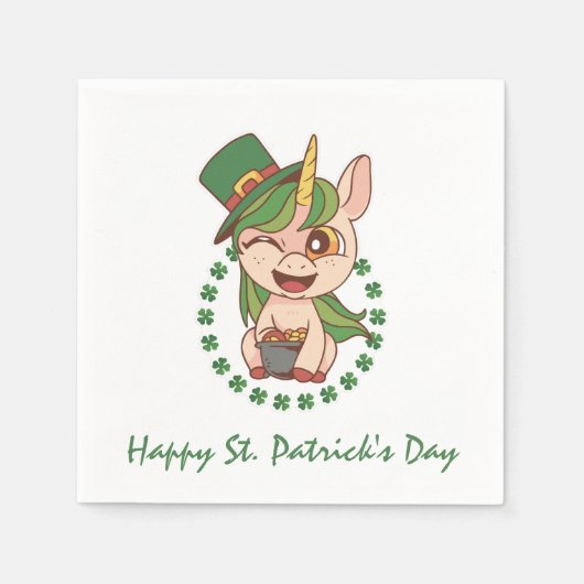 St Patricks Day Unicorn Servet (Voorkant)