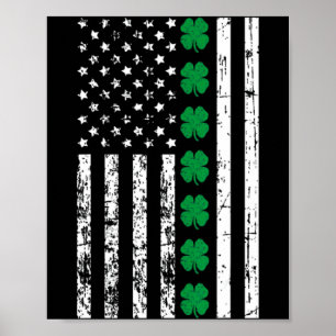 St. Patrick's Day USA-vlag Lucky Shamrock St. Patt Poster