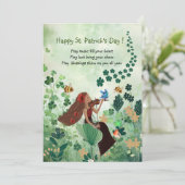 St. Patrick's Day Vakantie Kaart met Muziek (Staand voorkant)