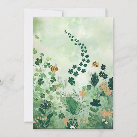 St. Patrick's Day Vakantie Kaart met Muziek (Achterkant)