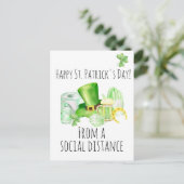 St. Patrick's Day van sociale afstand Covid Briefkaart (Staand voorkant)