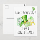 St. Patrick's Day van sociale afstand Covid Briefkaart (Voorkant / Achterkant)
