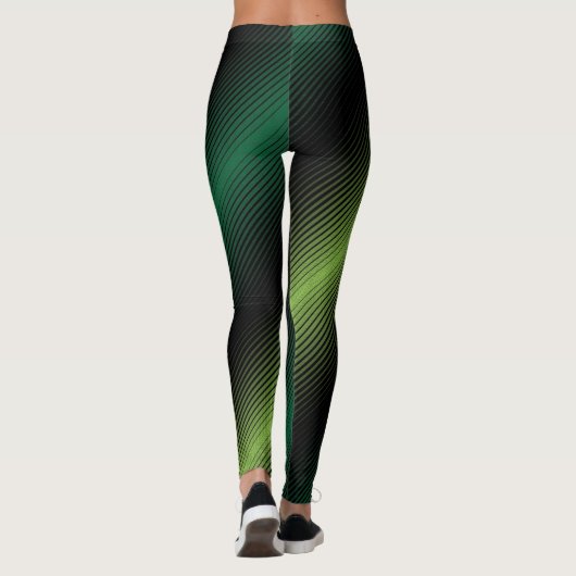 St Patricks Day Variable Green Lines Leggings (Achterkant)