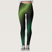 St Patricks Day Variable Green Lines Leggings (Voorkant)