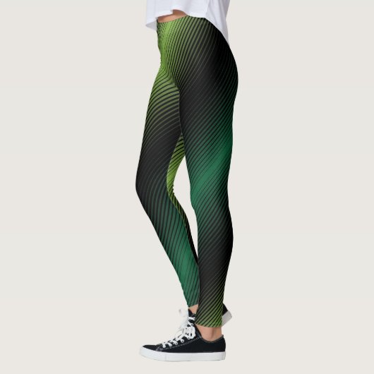 St Patricks Day Variable Green Lines Leggings (Links)