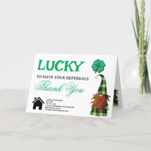St. Patrick's Day Vastgoed Makelaar Verwijzing Bedankkaart