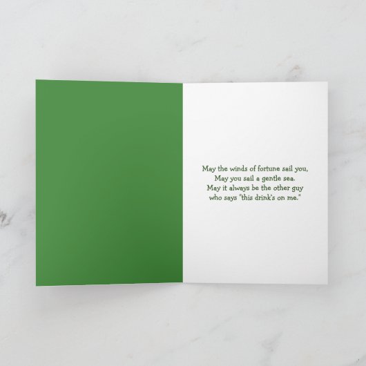 St. Patrick's Day Verjaardag Groene Bier Kaart (Binnen)