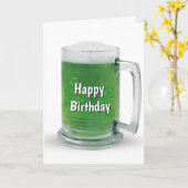 St. Patrick's Day Verjaardag Groene Bier Kaart (Gele Bloem)