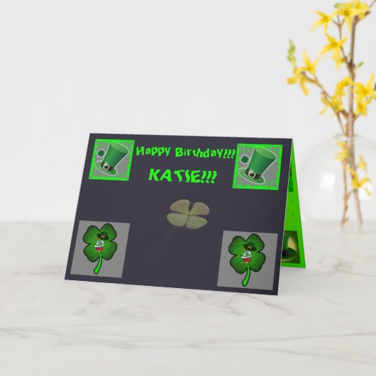 St Patrick's Day Verjaardag Groeten Dag Kaart (Gele Bloem)