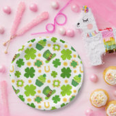 St. Patrick's Day Verjaardag Lucky Shamrocks Patro Papieren Bordje (Feest)