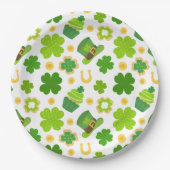 St. Patrick's Day Verjaardag Lucky Shamrocks Patro Papieren Bordje (Voorkant)