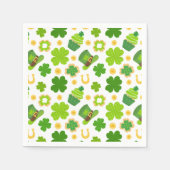 St. Patrick's Day Verjaardag Lucky Shamrocks Patro Servet (Voorkant)