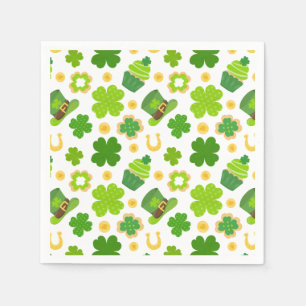 St. Patrick's Day Verjaardag Lucky Shamrocks Patro Servet