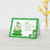 St. Patrick's Day Verjaardag met cupcake Kaart (Gele Bloem)