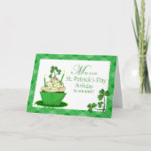 St. Patrick's Day Verjaardag met cupcake Kaart (Voorkant)