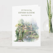 St. Patrick's Day Verjaardag Rozen Celtic Cross Kaart (Voorkant)