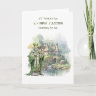 St. Patrick's Day Verjaardag Rozen Celtic Cross Kaart