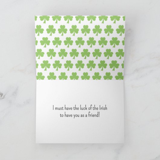 St Patricks Day Verjaardag Shamrock Polka stippen Kaart (Binnen)