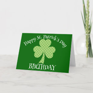 St Patricks Day Verjaardag Shamrock Polka stippen Kaart
