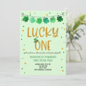 St. Patrick's Day Verjaardag Uitnodiging Lucky One (Staand voorkant)