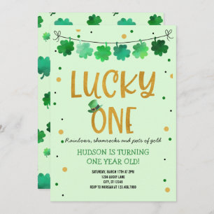 St. Patrick's Day Verjaardag Uitnodiging Lucky One