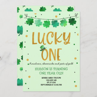 St. Patrick's Day Verjaardag Uitnodiging Lucky One