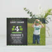 St Patrick's Day Verjaardag Uitnodiging met Foto (Staand voorkant)