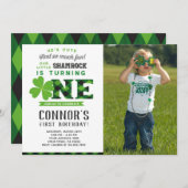 St Patrick's Day Verjaardag Uitnodiging met Foto (Voorkant / Achterkant)