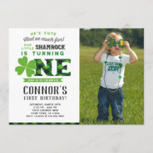 St Patrick's Day Verjaardag Uitnodiging met Foto