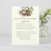 St. Patrick's Day Verjaardag Zegen Shamrocks Kaart (Staand voorkant)