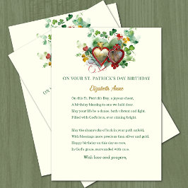 St. Patrick's Day Verjaardag Zegen Shamrocks Kaart