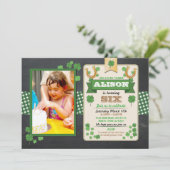St. Patricks Day verjaardagsfeest foto uitnodigen  Kaart (Staand voorkant)