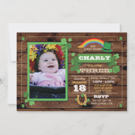 St. Patricks Day verjaardagsfeest foto uitnodigen  Kaart