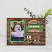 St. Patricks Day verjaardagsfeest foto uitnodigen  Kaart (Staand voorkant)