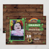 St. Patricks Day verjaardagsfeest foto uitnodigen  Kaart (Voorkant / Achterkant)