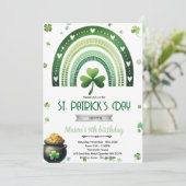 St. Patrick's Day verjaardagsfeest uitnodiging (Staand voorkant)