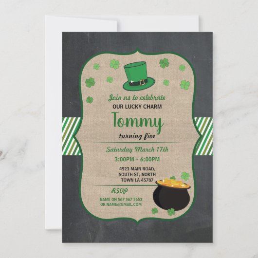 St Patricks Day verjaardagsfeestje uitnodigen Sham Kaart (Voorkant)