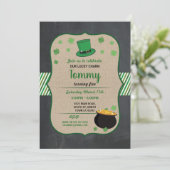 St Patricks Day verjaardagsfeestje uitnodigen Sham Kaart (Staand voorkant)