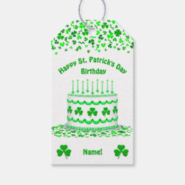 St. Patrick's Day Verjaardagstaart Aangepaste Kaar Cadeaulabel