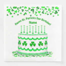 St. Patrick's Day Verjaardagstaart Aangepaste Kaar Servet