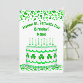 St. Patrick's Day Verjaardagstaart Aangepaste Plat Kaart (Staand voorkant)