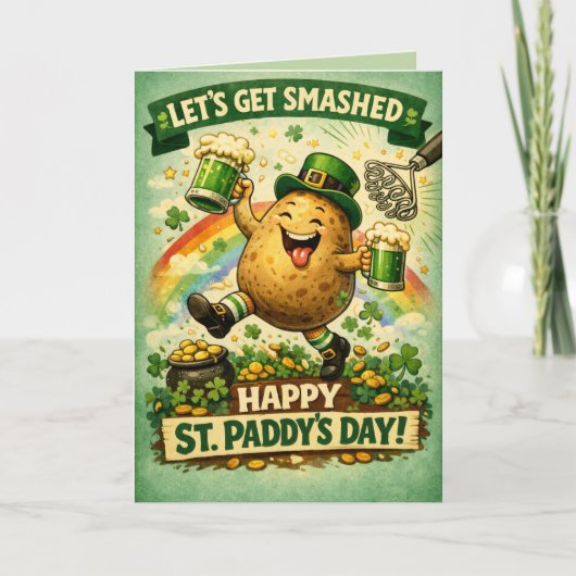 St. Patrick's Day Verpletterde Aardappel Grappige Kaart (Voorkant)