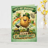 St. Patrick's Day Verpletterde Aardappel Grappige Kaart (Gele Bloem)