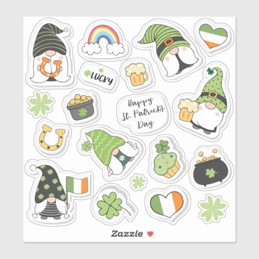 St. Patrick's Day Verschillende Lovable Fun Iconen Sticker (Vel)