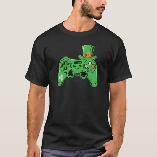 St Patricks Day Video Game Controller Art T-shirt (Voorkant)