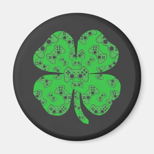 St Patricks Day Video Game Controller Shamrock Magneet (Voorkant)