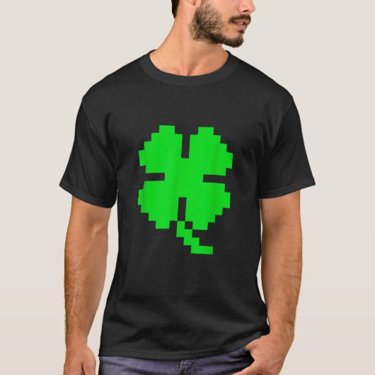 St Patricks Day Video Games Clover Retro 8-bits Pi T-shirt (Voorkant)