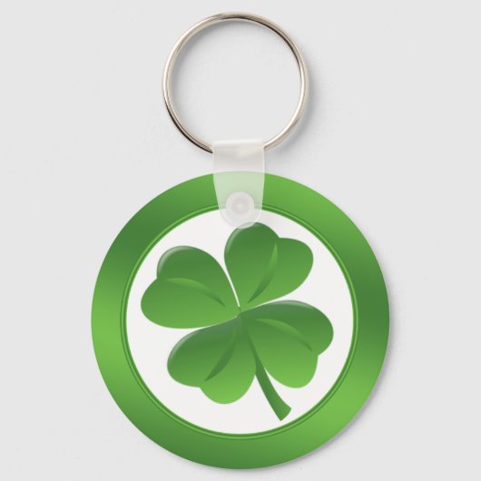 St.Patrick's Day, vier bladeren shamrock Sleutelhanger (Voorkant)
